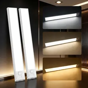 Motion Sensor Night Light, Super Bright LED Rechargeable Under Cabinet Lighting, Adjustable Color & Brightness, Wireless Auto-On/Off Light Strip for Staircase, Hallway, Closet, Bedroom, No Drill Battery Powered, Smart Home Essentials, Elderly Friendly