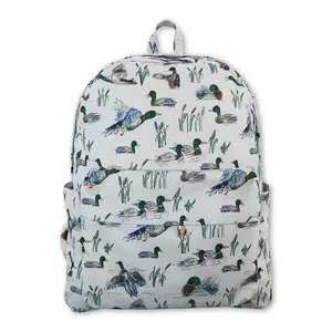 Green Duck Print Kids Backpack