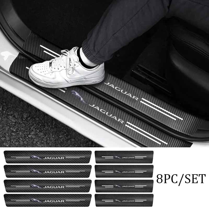 Jaguar Car Door Sill Protector Strips, Anti-Scratch Wear Resistant, Fits All Models Including F-Pace E-Pace Xf Xe, Exterior Decoration Accessories