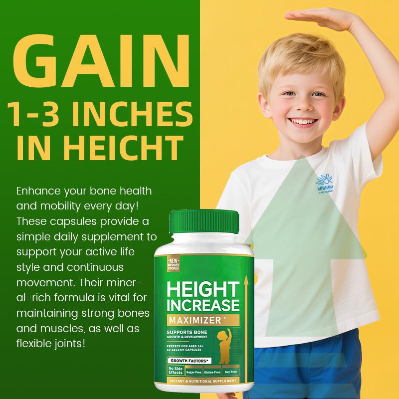 2 Bottles Growth Capsules to Grow Taller - Height Increase Maximizer with Calcium for Bone Strength -Natural Get Taller Supplement - Dietary Edible Healthcare Fitness --