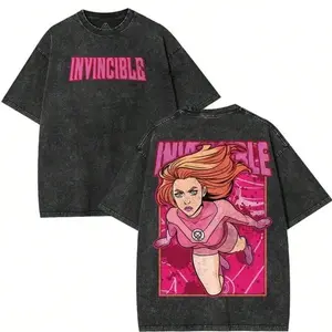 Atom Eve From Invincible Tee, Comics T-Shirt, TV Show Comics Washed Tshirt Heavyweight Cotton Streetwear Graphic Vintage Tees Men Gift Oversized Top