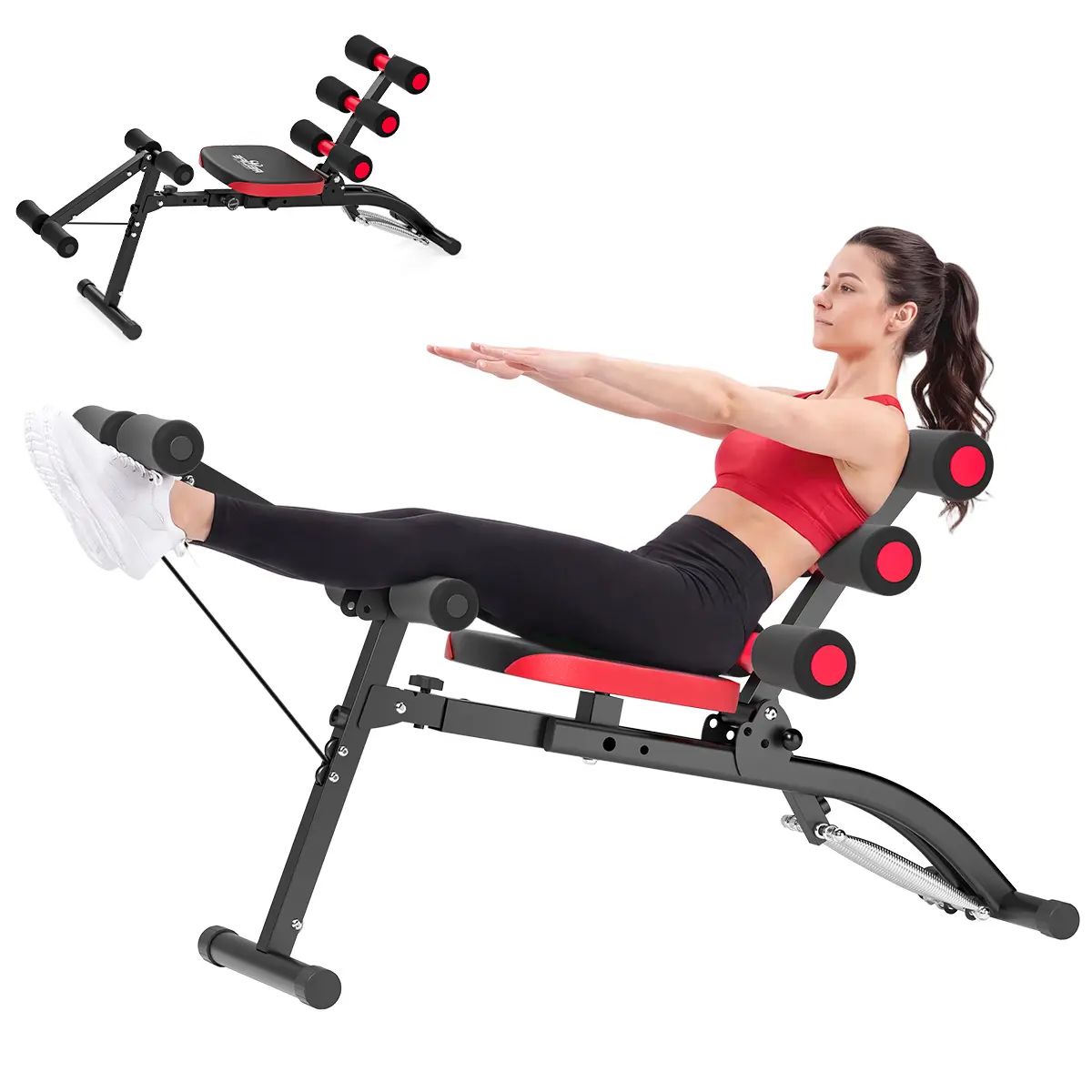 RELIFE REBUILD YOUR LIFE Adjustable Foldable Weight Bench for Home Gym, 300 LBS Capacity Workout Bench with Full Body Training, Incline Strength Bench for Abs, Legs & Core Exercise, Space-Saving Fitness Equipment for Men & Women