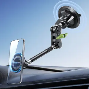 Magnetic Car Phone Holder with Strong Suction & Powerful Magnet, 360° Adjustable Dashboard & Windshield Mount, Ultra-Sturdy Metal Construction, Universal Compatibility for iPhone, Samsung & All Smartphones