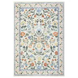 6ft x 4ft Rectangular Polyester Cashmere Imitation Green Floral Rug, Foldable Washable Modern Home Decor Rug for Hallway & Bathroom, Floral Rugs