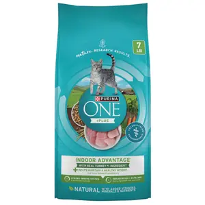 Purina ONE Natural, Low Fat, Weight Control, Indoor Dry Cat Food, +Plus Indoor Advantage - 7 lb. Bag