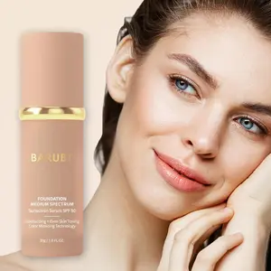 BARUBT Foundation 4 in 1 Liquid Foundation, 4 in 1 foundation Liquid - Hydrating Medium Full Coverage Concealer with SPF 50+, Inspired Longwearing & Waterproof Makeup 1.4 oz,Hyaluronic acid has anti-wrinkle effects, which is beneficial and harmless