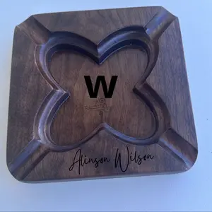 SKACANS Ashtray (Cenicero) Personalizado de Madera Americana (Walnut) para Cigarros - Decor, Candle