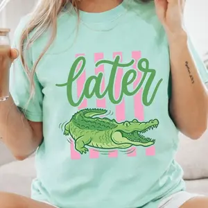 Later Gator Shirt, Preppy Beach Shirt, Coastal Summer Graphic Tee, Cute Alligator Shirt, Comfort Colors Vacation Tee