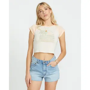 Two Tone Short Sleeve Tee - Soft Peach