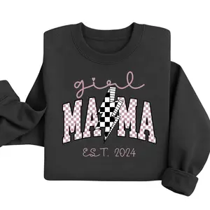 Girl Mama Sweatshirt Est 2024, New Mom Crewneck, Cute Pregnancy Announcement Sweater. Women's Tops, Womenswear - Streetwear