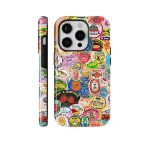 Fruit Sticker Collage Phone Case Stamps Cover suitable for Samsung Galaxy 23 24 25 5G iPhone 17 ProMax Air 16 plus cases  15 pro max 14, 13, 12 with screen protector |     Beautiful phone case |     Shockproof protective case |     Smart  phone case |