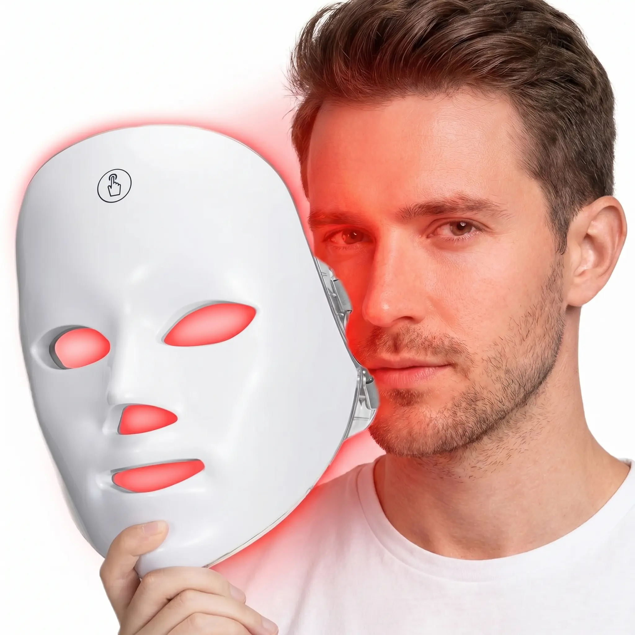 7-Color LED Light Facial Mask for Men & Women – Red Light Therapy Mask for Face, Rechargeable Wireless Phototherapy Skin Care Device, Portable At-Home Spa Facial Massager, Ideal Unisex Gift