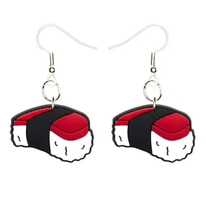 Sushi Earrings Hypoallergenic Silver Plated Fishhooks Yazzle Dazzle Squid Octopus Sashimi Sasabune Mahi Mahi Yellowfin Tuna Fish Wasabi