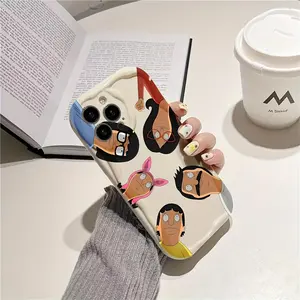 Stylish And Fun cartoon B-Bobs B-Burgers Family Creative Phone Case Compatible For iPhone 11-17 Pro/ProMax/Plus/17Air/Xsmax/ Soft TPU Back Cover for Drop Protection, Cute protective Case, Perfect for daily use, Special Christmas Gife