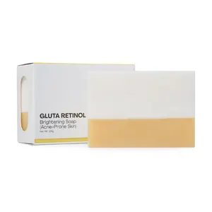 Gluta Retinol Soap Bar 135g – Glutathione, Retinyl Linoleate, Tea Tree, Turmeric & Centella Asiatica for Skin Renewal, Brightening, Hydration, Cold Process Gentle Cleansing