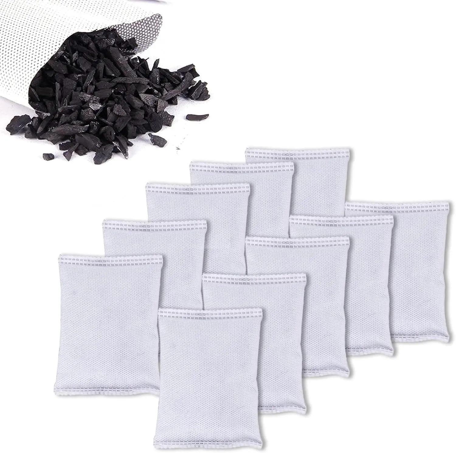 10 Pack Activated Charcoal Odor Absorbe Trash Can Deodorizer, Car Air Freshener, Shoe Deodorizer, Odor Eliminators For Storng Odor,50g/pack