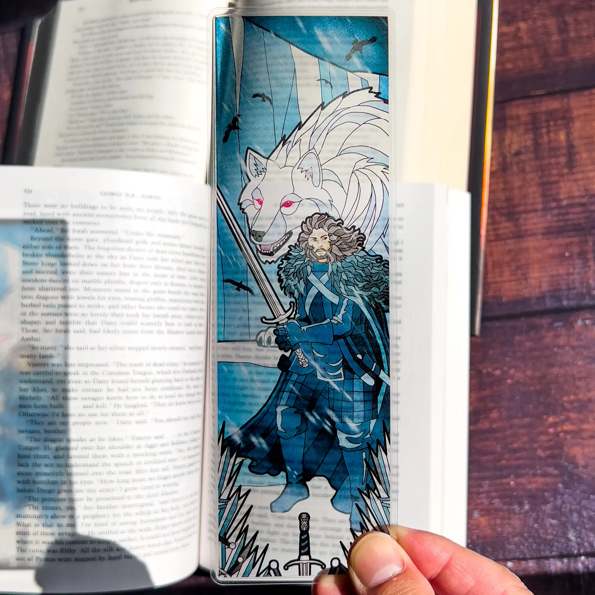 Jon Snow Stained Glass Bookmarks, Daenerys, Night King, Game of Thrones (Transparent Bookmark, Fantasy Book Reader Gift)