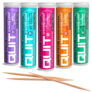 Xero Picks Quit Infused Flavored Toothpicks Variety 5 Pack, Sugar-free, Zero Calories, N!c0tine-free oral fixation