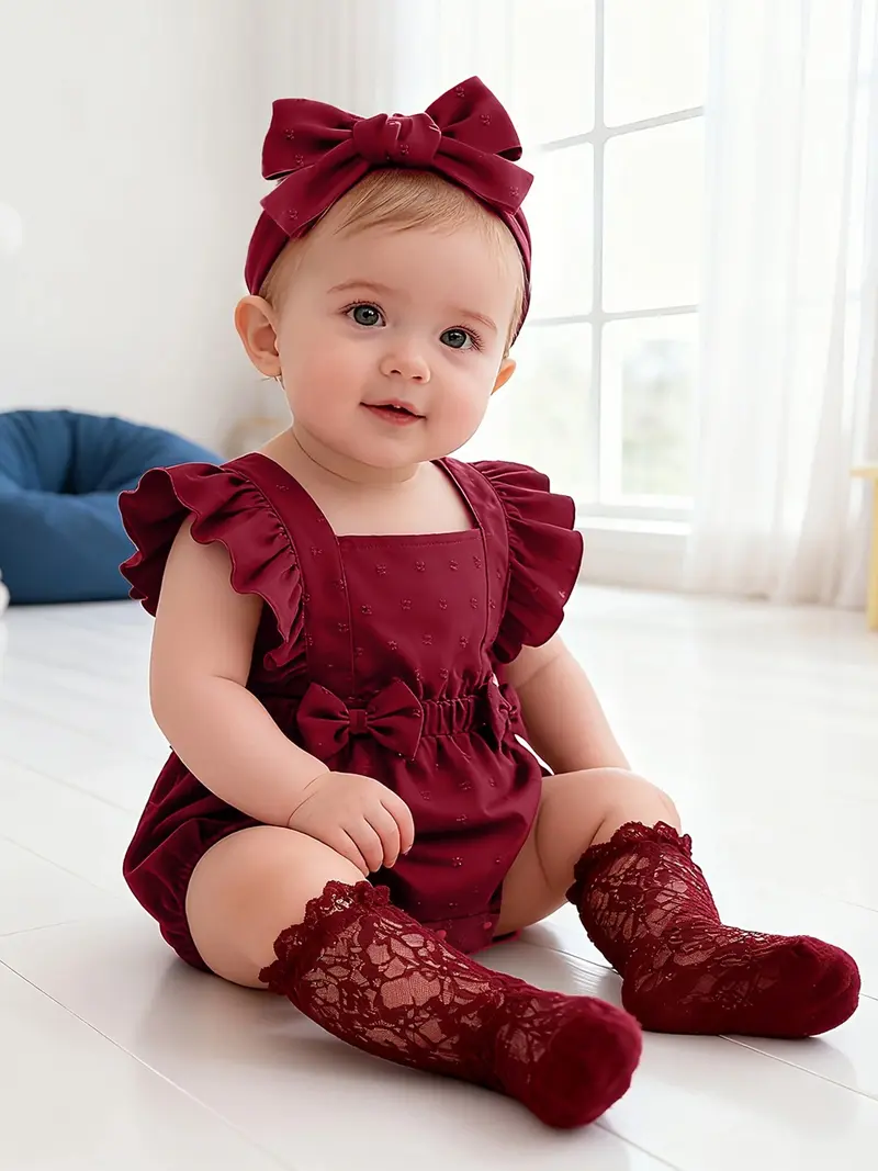 red first birthday dress Strawberry First Birthday Smocked Romper: Berry 1st Baby Girl Outfit main image 0