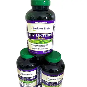 Puritan's Pride Soy Lecithin 1325mg - 250 Softgels for Nerve & Heart Health Support - US Product fenugreek