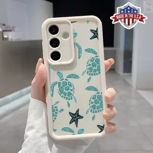 Phone case Compatible with Galaxy S23 Ultra S24 Plus S25 S22+ Cute Green Turtle Full Body Protection Shockproof Soft Silicone Cover