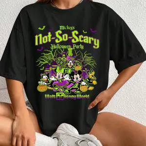 2024 Mickeyy Not So Scary Halloween Party Shirt, Vintage Disneyyy Halloween 2024 Shirt, Halloween Family Matching Shirts, Disneyyy Halloween Trip Shirt