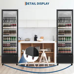 GARVEE Commercial Merchandiser Refrigerator, 5 Adjustable Shelves, 35.3 Cu.Ft Beverage Cooler, Glass Door,Large Capacity, Black, Display Merchandiser Fridge for Restaurant, Bar, Store
