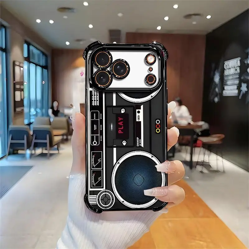 Vintage 80s Boombox Cassette Phone Case for 【iPhone 17 Pro Max】 | MagSafe Ready, Unique Cool Design Protective Case.666