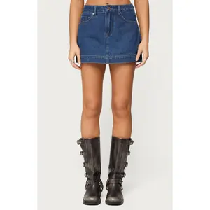 Edikted Women's Felica High Waisted Denim Mini Skort - Multicolor