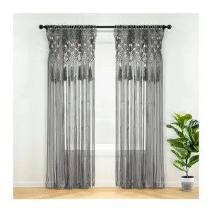 Boho Macrame Tassel Cotton Single 40X84 by LushDecor