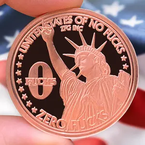 ZFG Inc. "Liberty" 1 Fuck/0 Fucks Decision Challenge Coin, Solid Copper, Heavyweight with Extreme Detail, Novelty Gag Toy for Quick Decisions