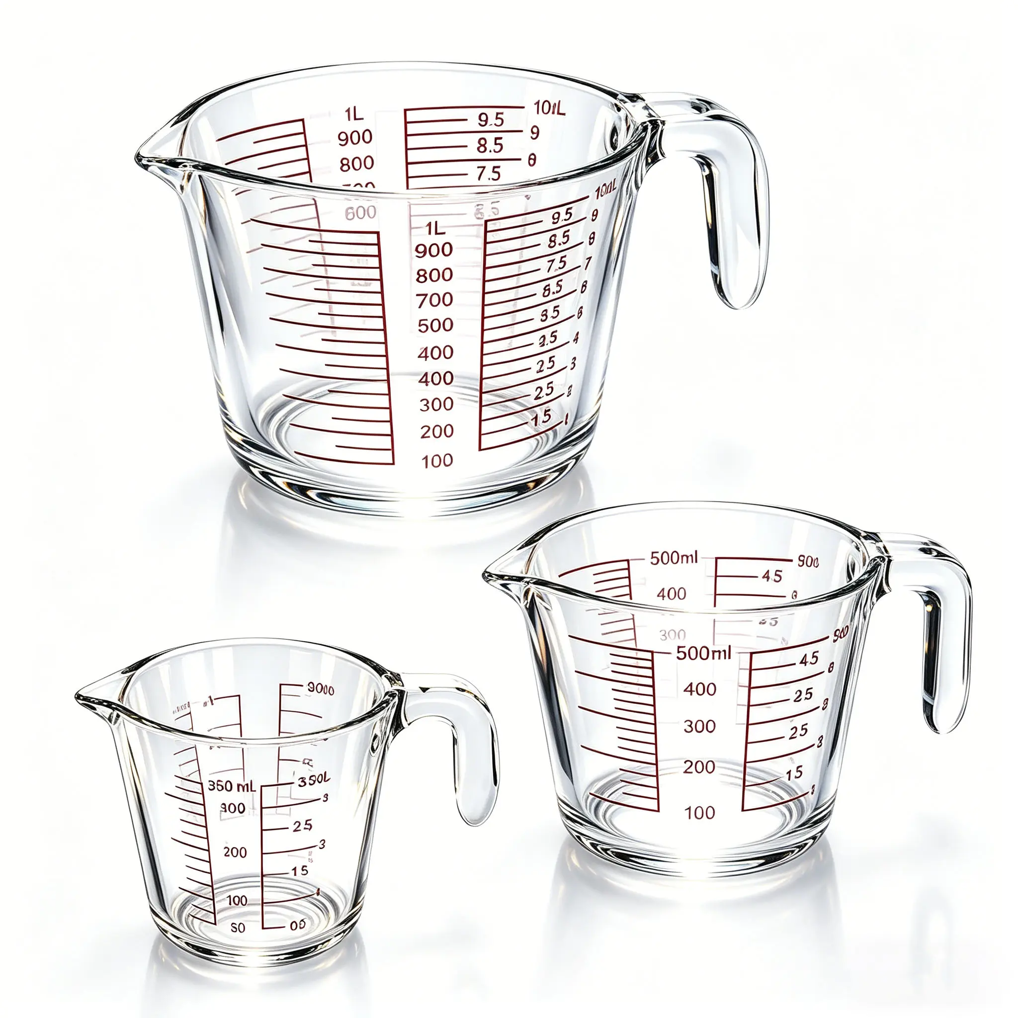 (3-Pack) Glass Measuring Cups Set, (1, 2 & 4 Cup) Measuring Cups For Prepping, Baking and Cooking, Preheated Oven, Dishwasher, Freezer, and Microwave Safe with design canister