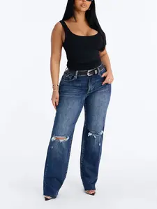 Meadow Lane Stretch Straight Leg Jeans - Medium Wash