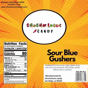 Blue raspberry Sour Gusher Candies
