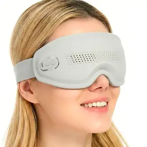 Smart Silicone Eye Massager, 3 Modes Cordless Heated Adjustable Eye Massage Mask for Women & Men, Bluetooth Music & Vibration Eye Therapy Tool for Relaxation, Puffiness & Headache Relief, Holiday Gift