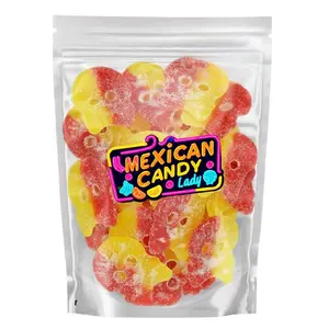 1 Pound Sour Fizzy Raspberry Lemon Skull Swedish Jelly Candy gummy
