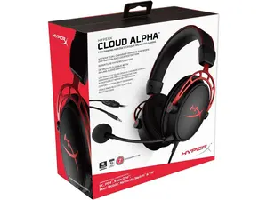 HyperX Cloud Alpha - Gaming Headset, Dual Chamber Drivers, Legendary Comfort, Aluminum Frame, Detachable Microphone, Works on PC, PS4, PS5, Xbox One/ Series X|S, Nintendo Switch and Mobile – Red