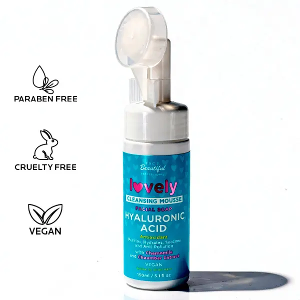 Face Beautiful Brazilian Hyaluronic Acid Cleansing Mousse - Gentle Foaming Facial Cleanser for All Skin Types, Lightweight, Hydrating & Refreshing, 150 ml / 5.1 fl oz