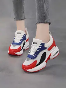 Women's Color-Block Platform Breathable Mesh Height-Boosting Shoes | Soft and comfortable, essential for daily commuting, a thoughtful choice for Christmas gifts, lightweight and shock-absorbent, stylish and eye-catching, top choice for Women's Day gifts.