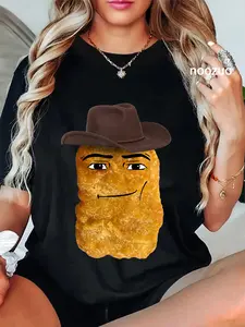 100% Cotton Cowboy Chicken Nugget Meme T-Shirt Gegagedigedagedago Cotton Eye Joe Meme