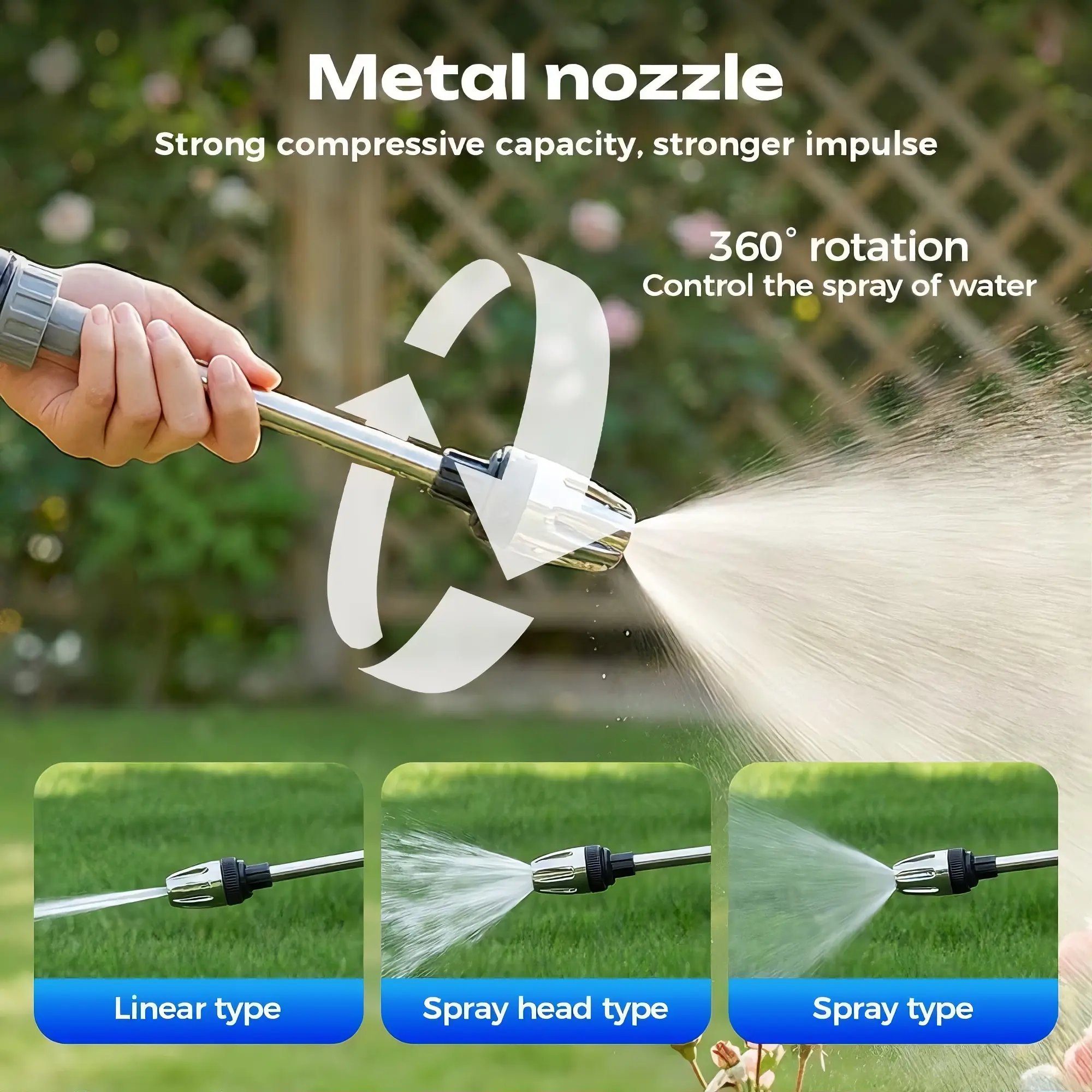 Garden Hose Spray Nozzle for Car Washing, Watering, and Outdoor Cleaning