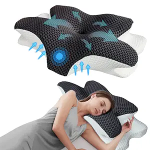 Premium breathable neck pillow for side and back sleepers, supportive memory foam bed pillow for ultimate comfort. Sleep aid, sleep pillow, Christmas gift, holiday gift