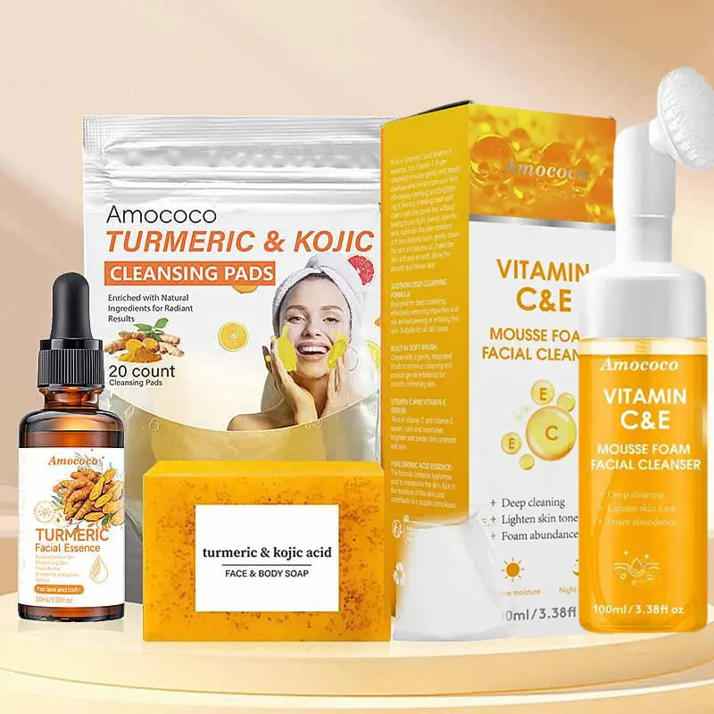 Turmeric Soap & Essential Oil Set,Including 1Counts Turmeric Soap &1 Counts Essential Oil & 1CountsSoap Saver, Daily Skin Care Set forMen &Women