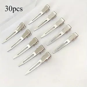 30pcs Professional Metal Hair Clips - 4.5cm No-Slip Grip, Fluffy Root DIY Styling for Women's Curls
