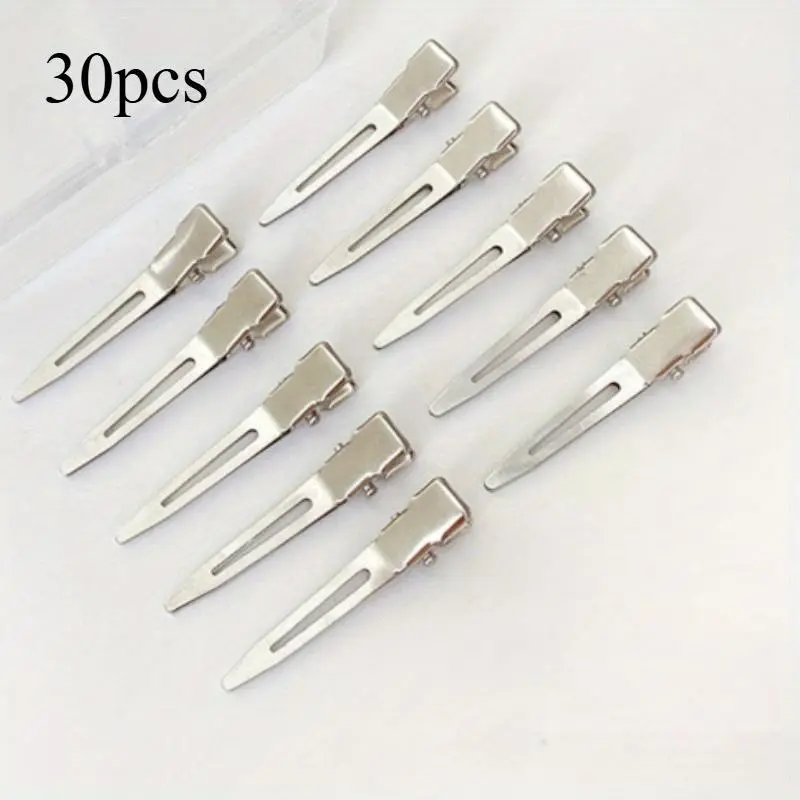 30pcs Professional Metal Hair Clips - 4.5cm No-Slip Grip, Fluffy Root DIY Styling for Women's Curls