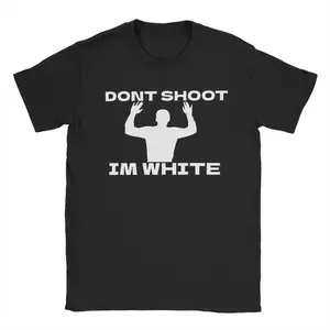 Men's Funny Rude Humor  I M White Sarcastic T Shirt Pure Tops Unique Short Sleeve O Neck Tees Breathable Tops