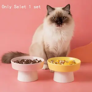 Ceramic Cat Dog Feeding Bowl Set, High-Heel Slow Feeder for Cats and Dogs, Pet Food Bowl, Slow Eating Cat Dish, Pet Slow Feeder Bowl, Elevated Slow Feeder