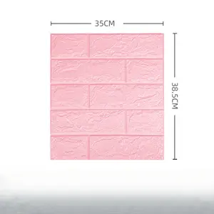2026 New Product Small Size Wall Sticker 3D Three-dimensional Wall Sticker 35x38 Waterproof Wallpaper Brick Pattern Foam Wallpaper Self-Adhesive