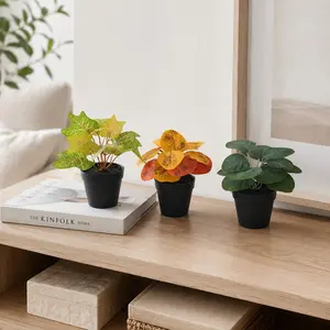 Mini Artificial Plant Set, Nordic Style Desk Decor, Office Shelf Decoration, Miniature Fake Plants Trio, Home & Office Use