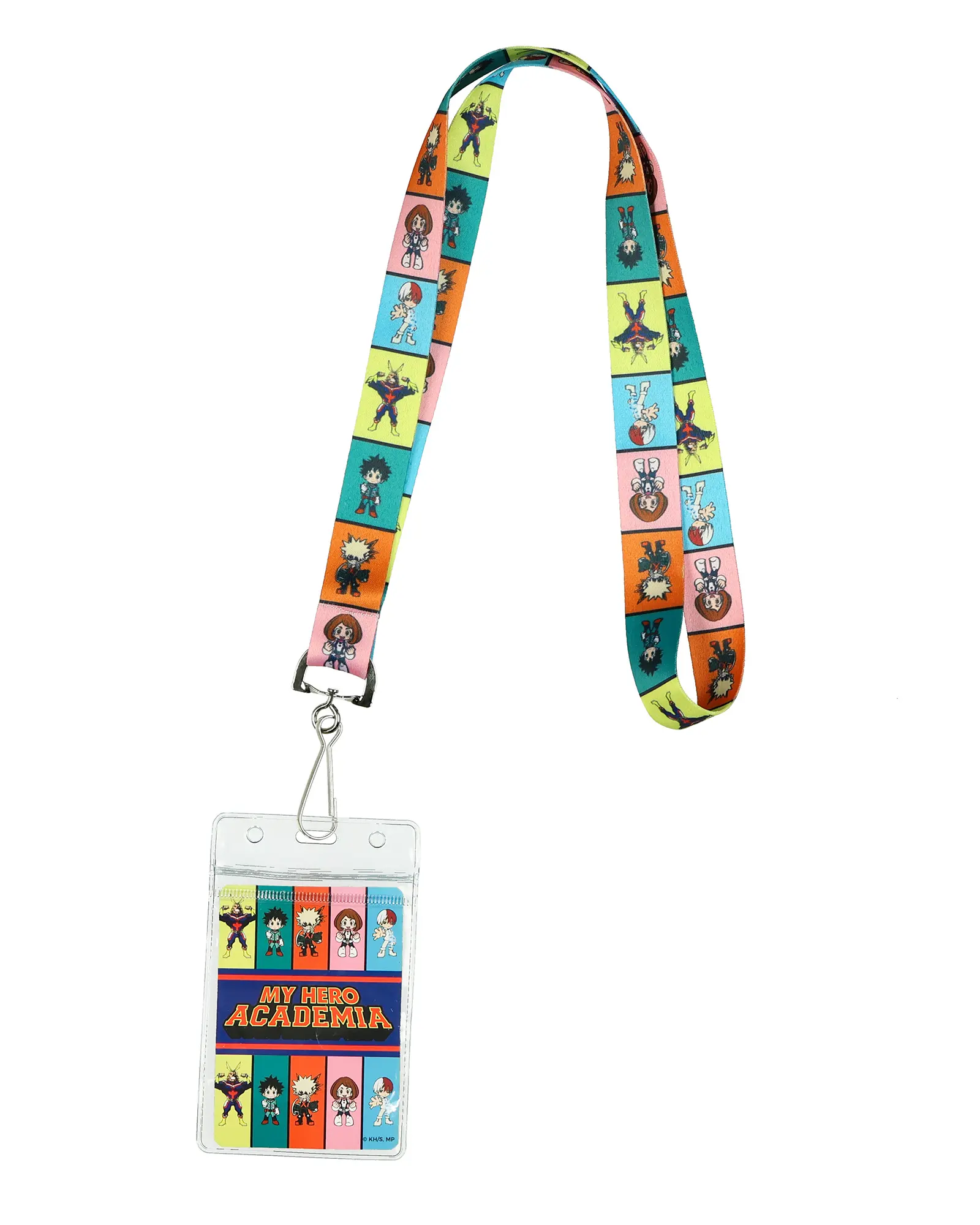 My Hero Academia Lanyard 18" Clear ID Badge Holder Resealable Anime Chibi Character Design